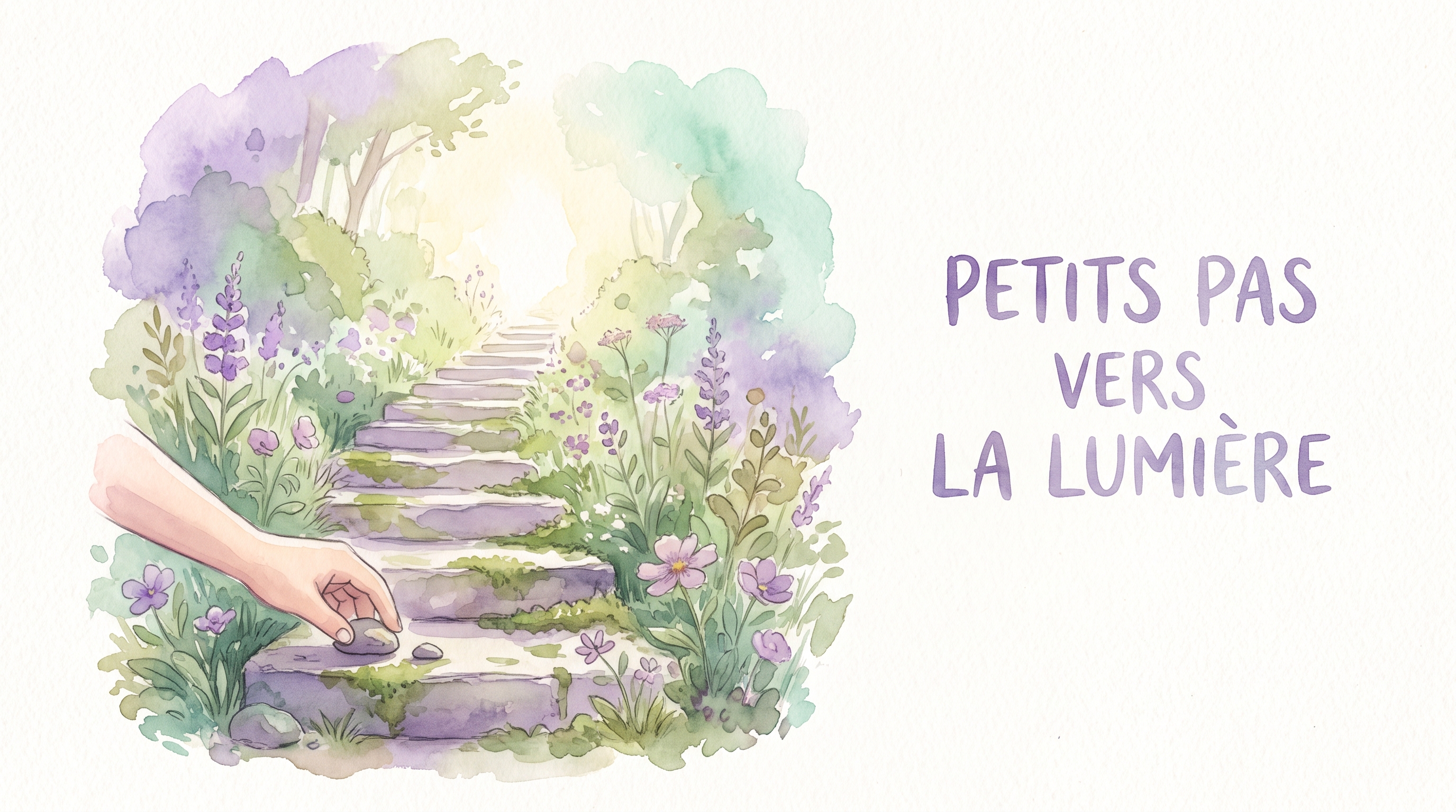 Un escalier de pierre montant vers la lumière, symbole de la croissance par petits pas